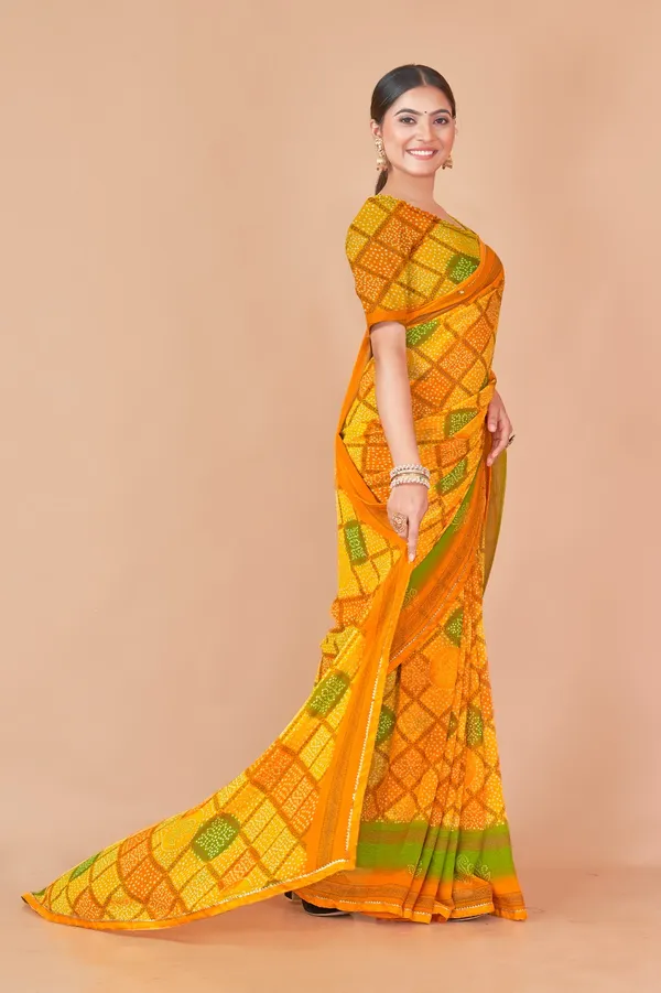 Multicolor_Bandhani_Print_Art_Silk_Saree_With_Blouse