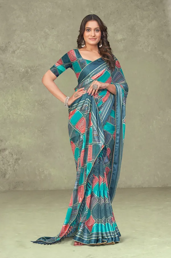 Multicolor_Geometric_Print_Saree_With_Blouse