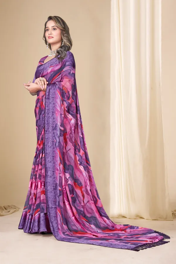 Purple_And_Pink_Abstract_Print_Saree_With_Blouse