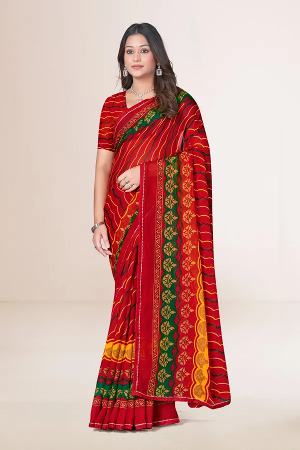 Traditional_Red_Bandhani_Print_Saree_With_Embroidered_Border