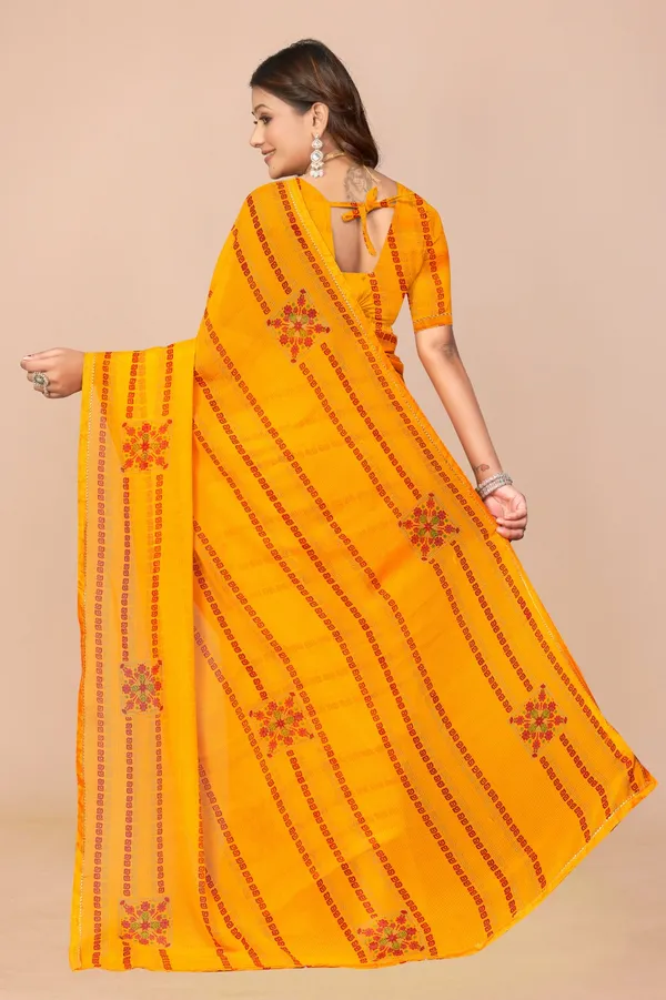 Traditional_Yellow_Bandhani_Print_Saree_With_Red_Embroidery