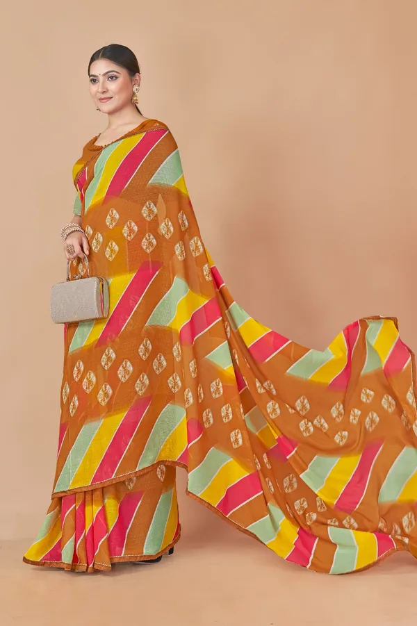 Multicolor_Striped_Saree_With_Geometric_Motifs