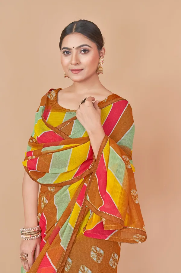 Multicolor_Striped_Saree_With_Geometric_Motifs