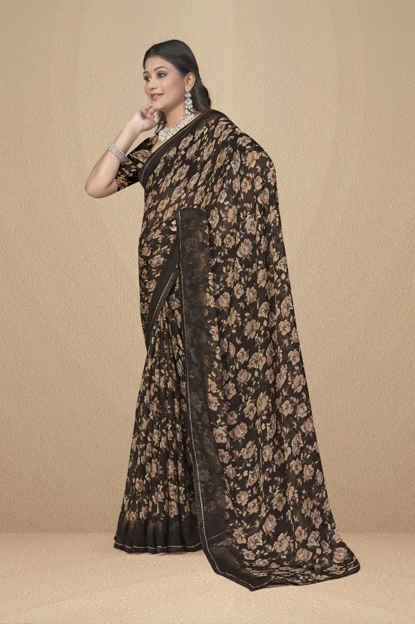 Black_Floral_Print_Saree_With_Blouse