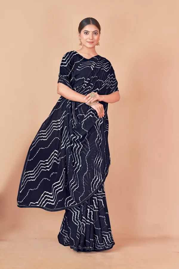 Navy_Blue_Bandhani_Print_Saree_With_Blouse