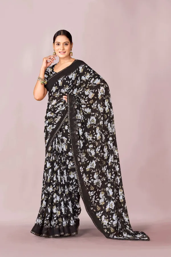 Black_Floral_Print_Saree_With_Embellished_Border