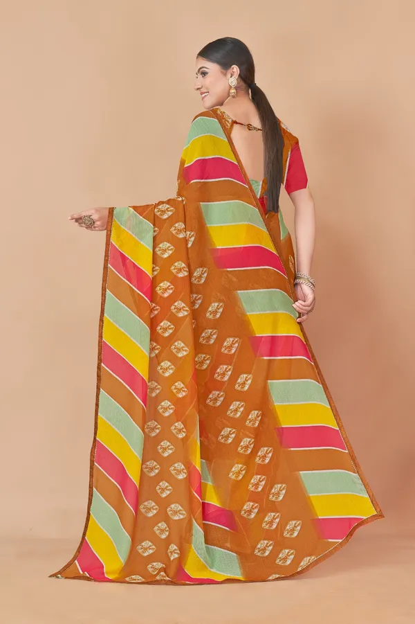 Multicolor_Striped_Saree_With_Geometric_Motifs