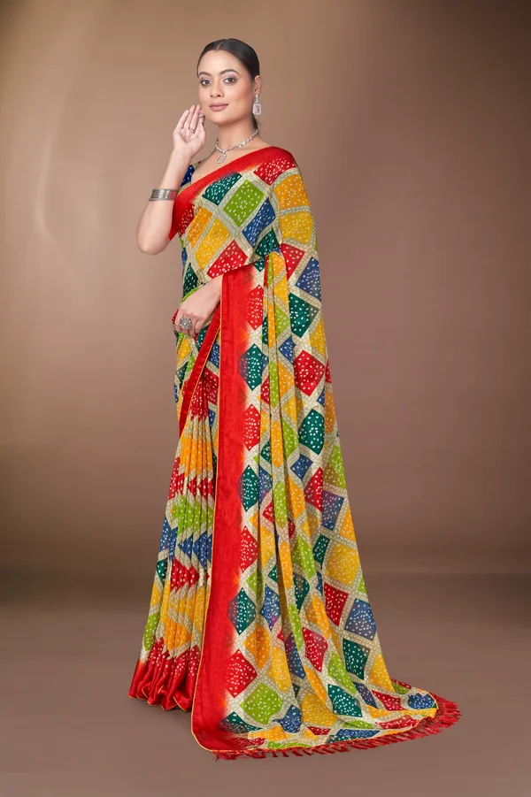 Multicolor_Bandhani_Silk_Saree_With_Red_Border