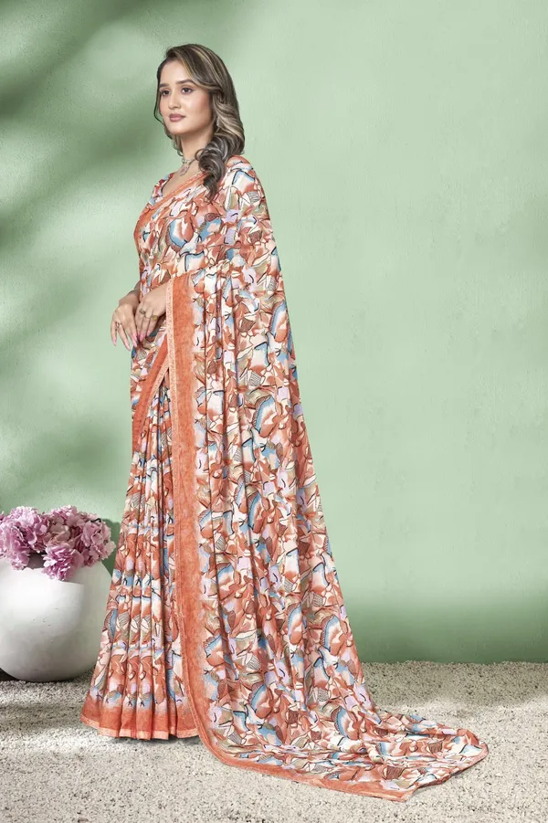 Printed_Saree_With_Floral_Pattern_In_Peach_And_Blue_Tones