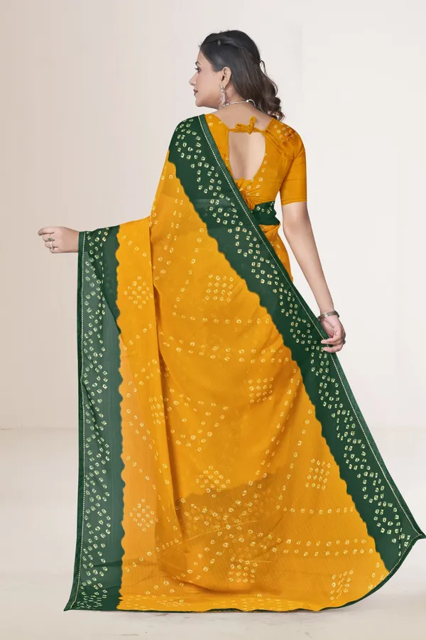 Mustard_Yellow_And_Green_Bandhani_Saree_With_Traditional_Tie_Dye_Pattern