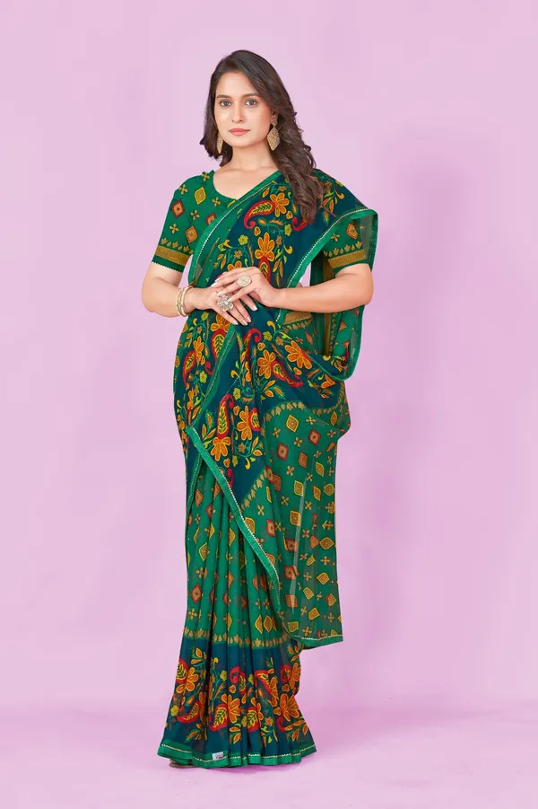 Green_Embroidered_Floral_Saree_With_Contrast_Border