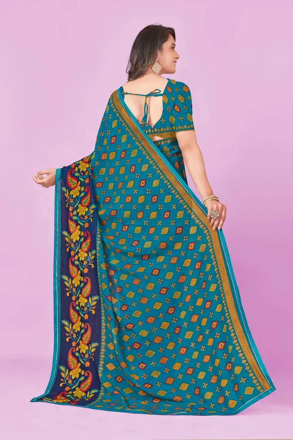 Teal_Blue_Embroidered_Kantha_Work_Saree_With_Floral_Motifs