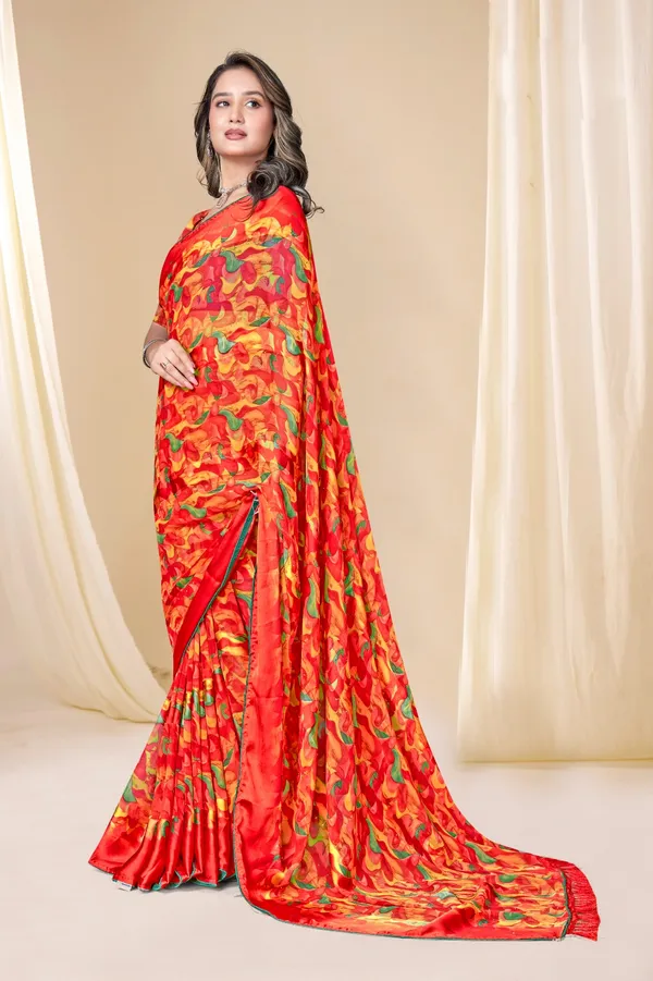 Vibrant_Red_Printed_Silk_Saree_With_Multicolor_Floral_Design