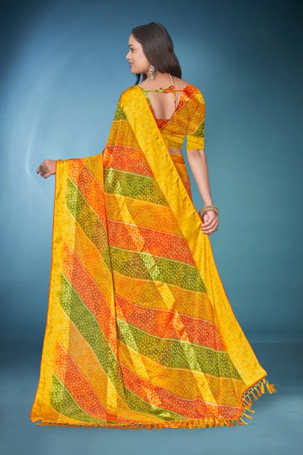 Multicolor_Bandhani_Silk_Saree_With_Blouse