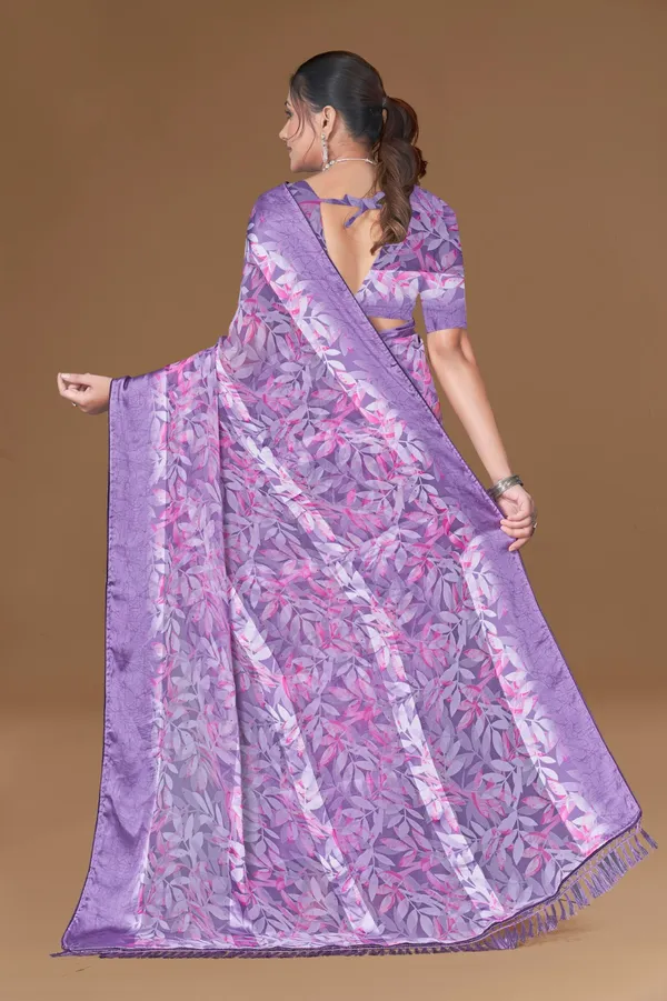 Purple_Floral_Print_Saree_With_Blouse