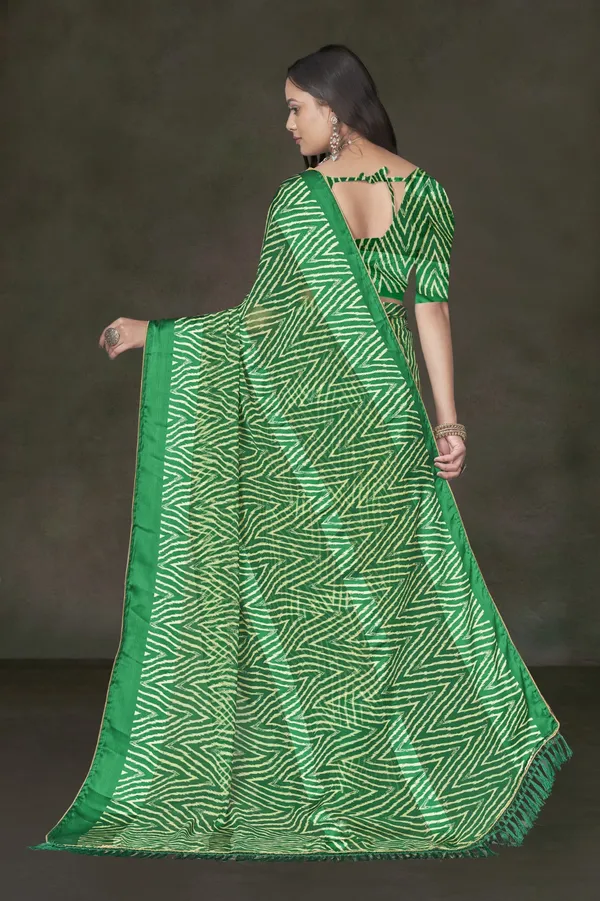 Green_Leheriya_Bandhani_Print_Saree_With_Satin_Border