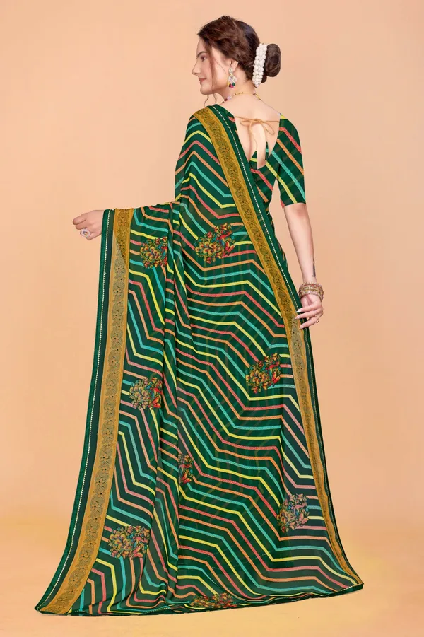 Multicolour_Zigzag_Printed_Saree_With_Embroidered_Motifs_And_Border