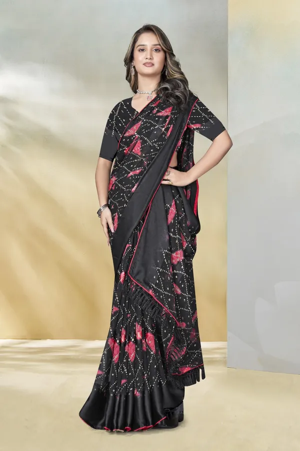 Black_Ruffle_Saree_With_Pink_Floral_Print_And_Sequin_Embellishments
