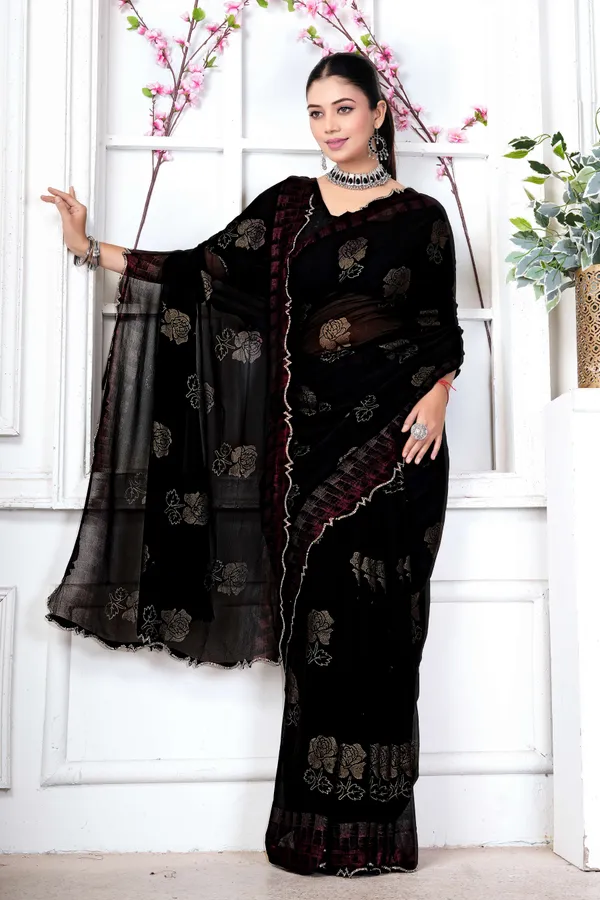 Black_Rose_Elegance_Saree_with_Wine_Border