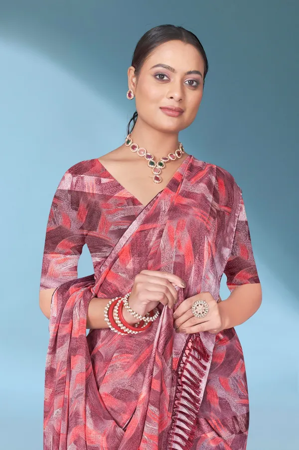 Abstract_Print_Saree_With_Blouse_Piece