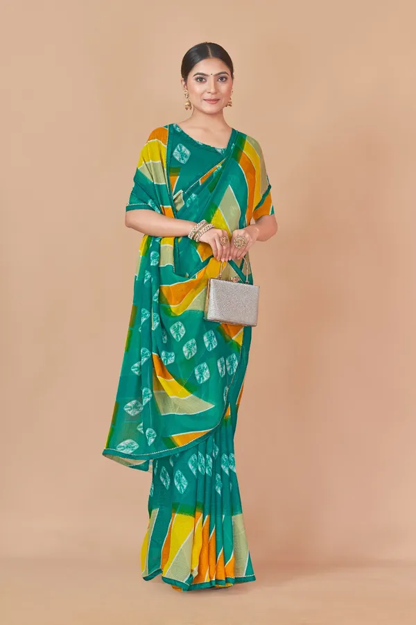 Multicolor_Striped_Saree_With_Blouse_Piece_-_Teal_Green,_Yellow_&_Orange