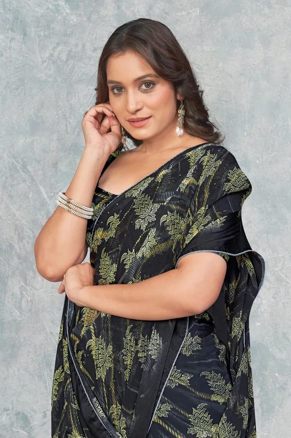 Black_Saree_With_Golden_Floral_Embroidery