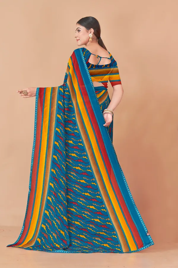 Multicolor_Striped_Saree_With_Zigzag_Pattern