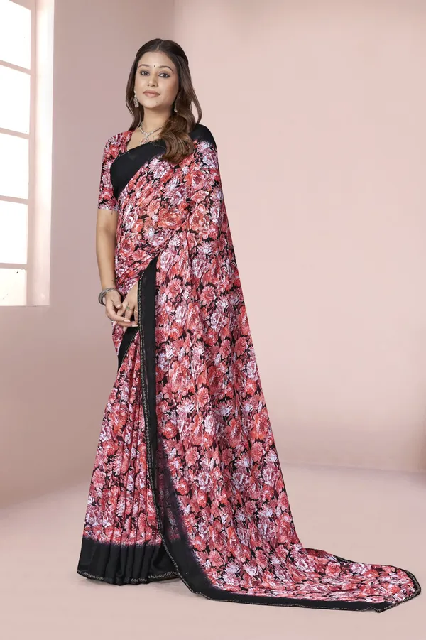Black_Floral_Print_Georgette_Saree_With_Border