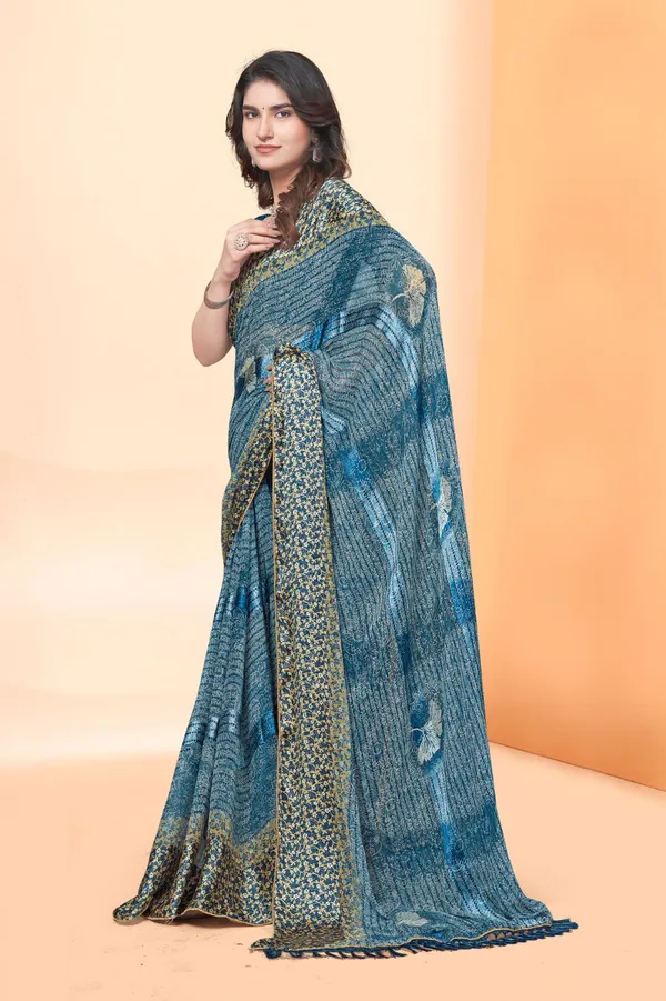 Blue_Printed_Georgette_Saree_With_Floral_Motifs_And_Border