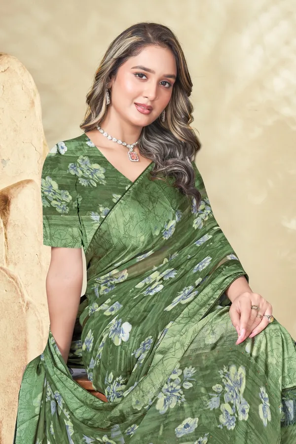 Green_Floral_Print_Saree_With_White_Blossoms