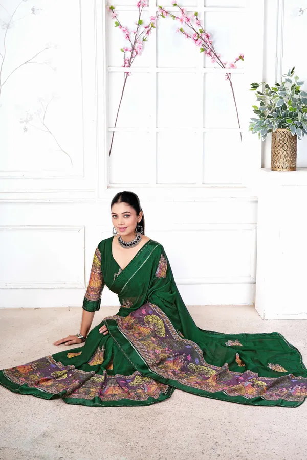 Emerald_Green_Rang_Mahal_Printed_Saree