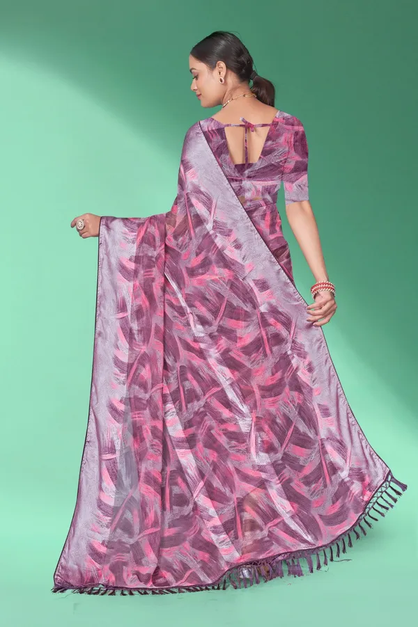 Pink_Abstract_Print_Georgette_Saree_With_Tasseled_Border