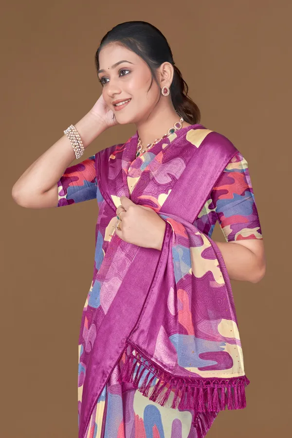 Multicolor_Abstract_Print_Silk_Saree_With_Purple_Border_And_Pallu