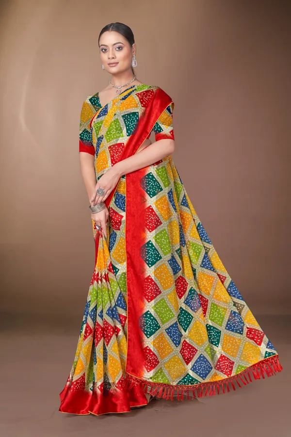 Multicolor_Bandhani_Silk_Saree_With_Red_Border