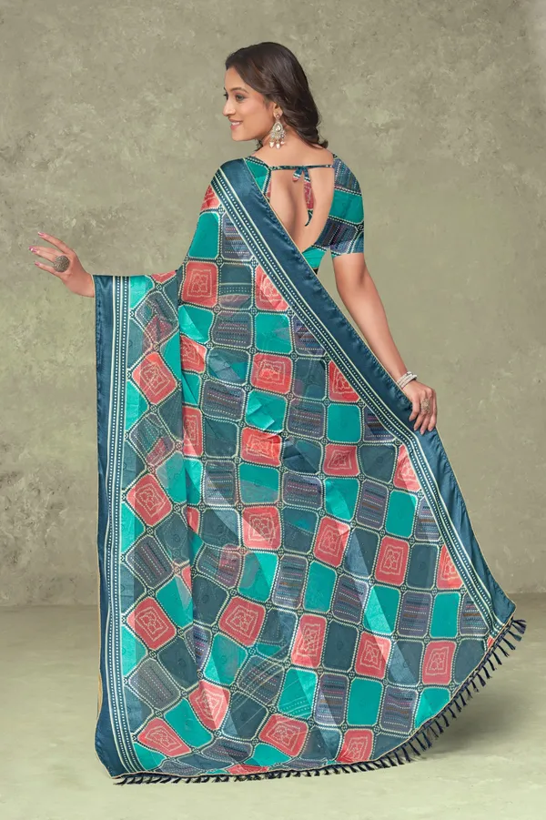Multicolor_Geometric_Print_Saree_With_Blouse