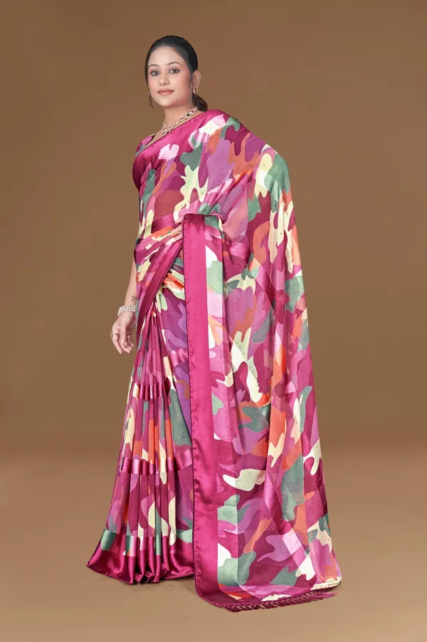Multicolor_Abstract_Print_Silk_Saree_With_Matching_Blouse