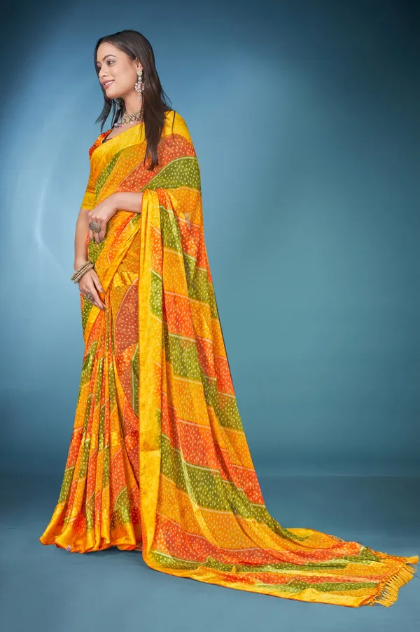 Multicolor_Bandhani_Silk_Saree_With_Blouse