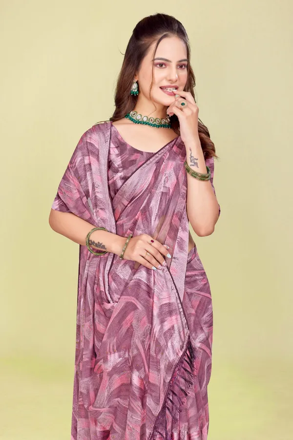 Purple_Abstract_Print_Saree_With_Matching_Blouse