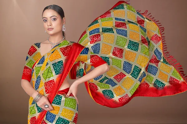 Multicolor_Bandhani_Silk_Saree_With_Red_Border