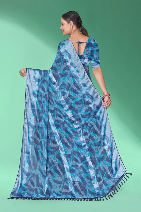 Blue_Abstract_Print_Saree_With_Matching_Blouse
