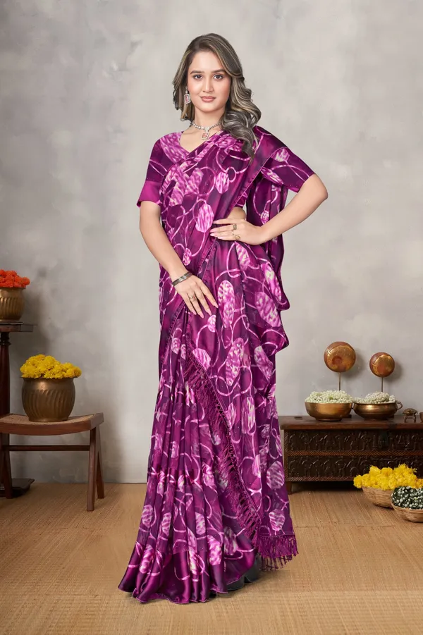 Purple_Floral_Print_Satin_Saree_With_Blouse