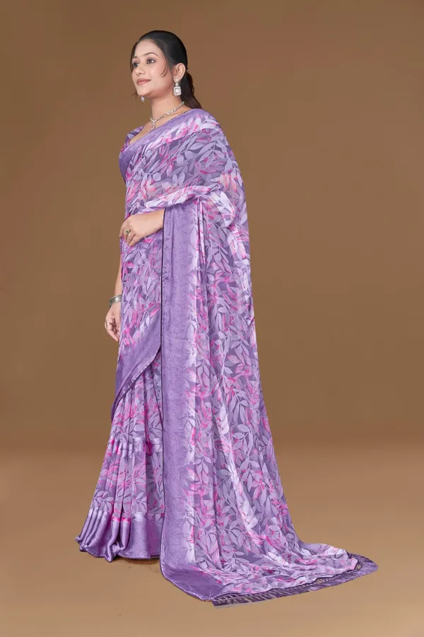Purple_Floral_Print_Saree_With_Blouse