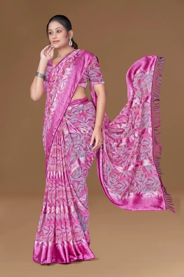 Pink_Banarasi_Silk_Saree_With_Silver_Floral_Weave