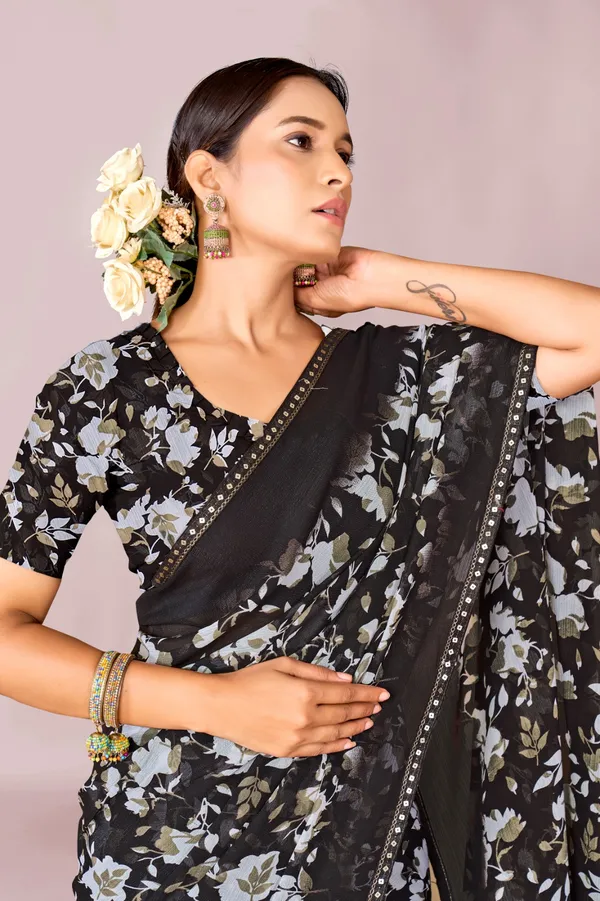 Black_Floral_Print_Saree_With_Embellished_Border