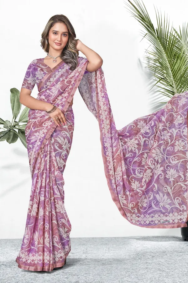 Purple_Floral_Embroidered_Georgette_Saree_With_Border