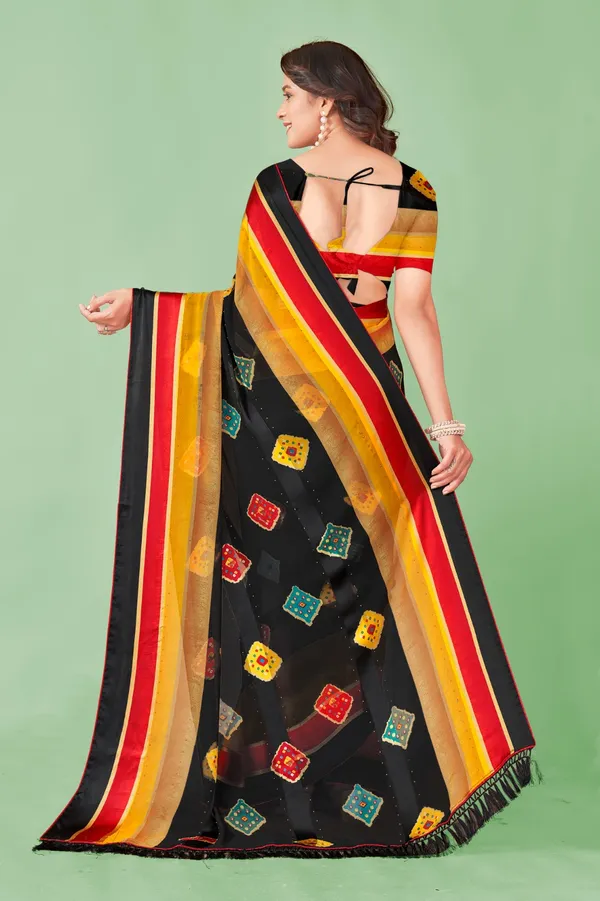 Multicolour_Cotton_Silk_Saree_With_Colorful_Striped_Border_And_Embellished_Motifs