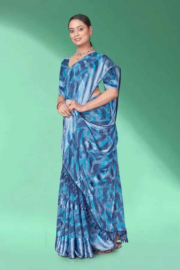 Blue_Abstract_Print_Saree_With_Matching_Blouse