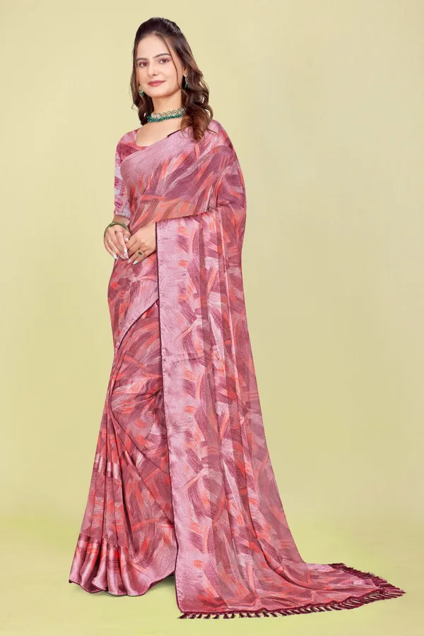 Pink_Abstract_Print_Saree_With_Tasseled_Border