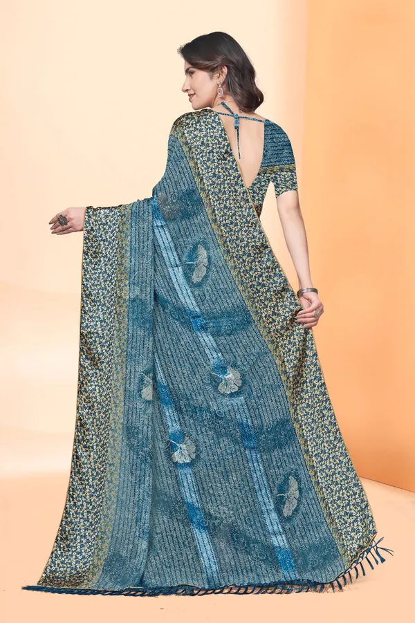 Blue_Printed_Georgette_Saree_With_Floral_Motifs_And_Border