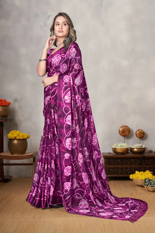 Purple_Floral_Print_Satin_Saree_With_Blouse